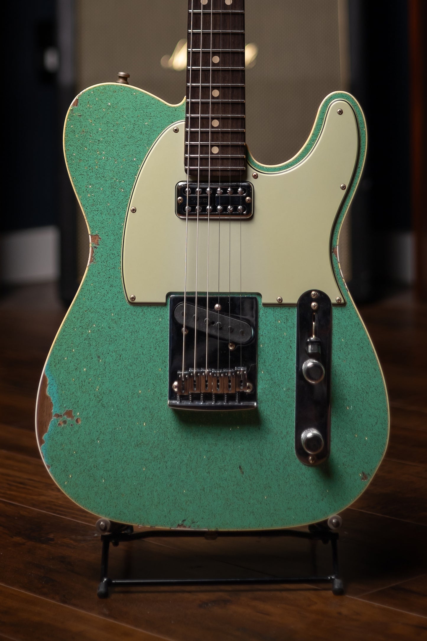 Fender Custom Shop Dual Stack HS Telecaster Relic Electric Guitar - Sea Foam Sparkle