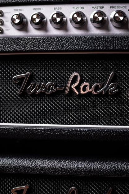 Two-Rock Studio Signature 35 Watt Tube Head and 12-65B 1x12 Extension Cabinet - Black Bronco, Black Silver, Silver Black Matrix Cloth, Silver Knobs, Black Pipping