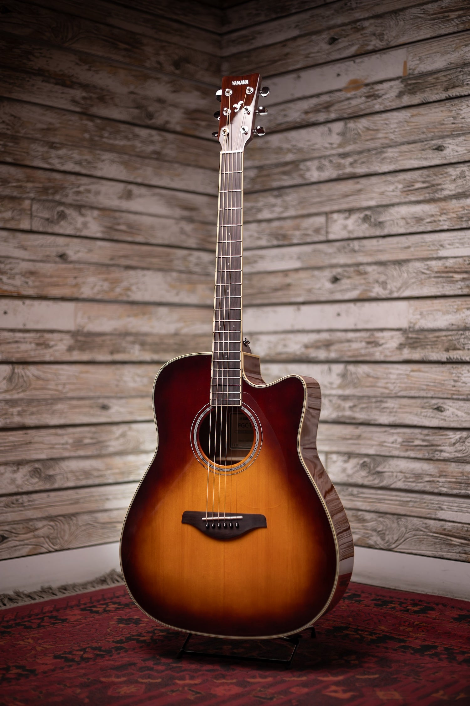 Yamaha FGC-TA TransAcoustic Dreadnought Acoustic-Electric Guitar - Brown Sunburst