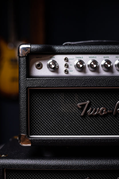Two-Rock Studio Signature 35 Watt Tube Head and 12-65B 1x12 Extension Cabinet - Black Bronco, Black Silver, Silver Black Matrix Cloth, Silver Knobs, Black Pipping