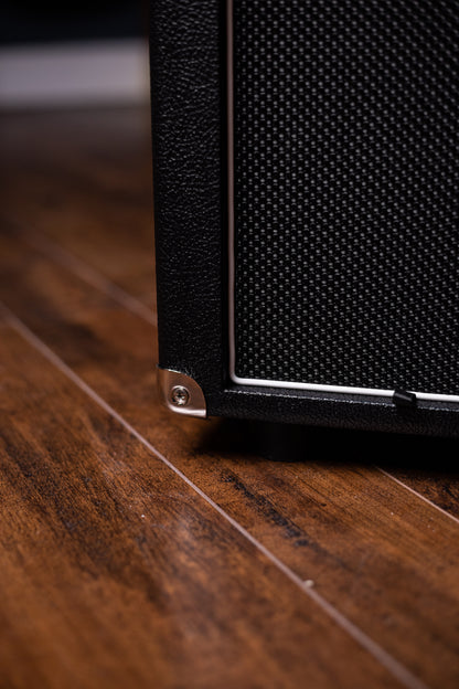 Two-Rock Studio Signature 35 Watt Tube Head and 12-65B 1x12 Extension Cabinet - Black Bronco, Black Silver, Silver Black Matrix Cloth, Silver Knobs, Black Pipping