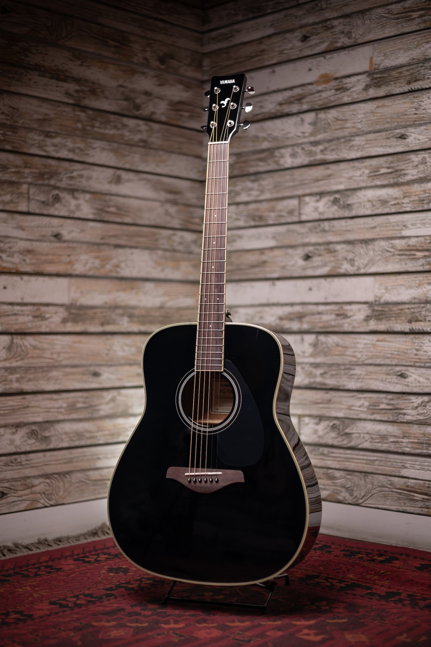 Yamaha FG-TA TransAcoustic Dreadnought Guitar - Black