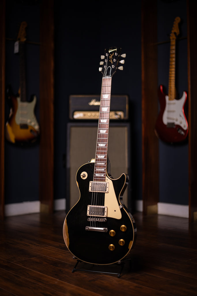 2017 Gibson Custom Shop 1957 Les Paul Standard Aged Reissue "Painted Over Series" Electric Guitar - Ebony Over Gold