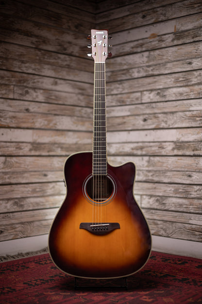 Yamaha FGC-TA TransAcoustic Dreadnought Acoustic-Electric Guitar - Brown Sunburst