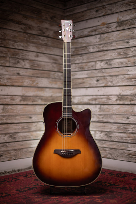 Yamaha FGC-TA TransAcoustic Dreadnought Acoustic-Electric Guitar - Brown Sunburst