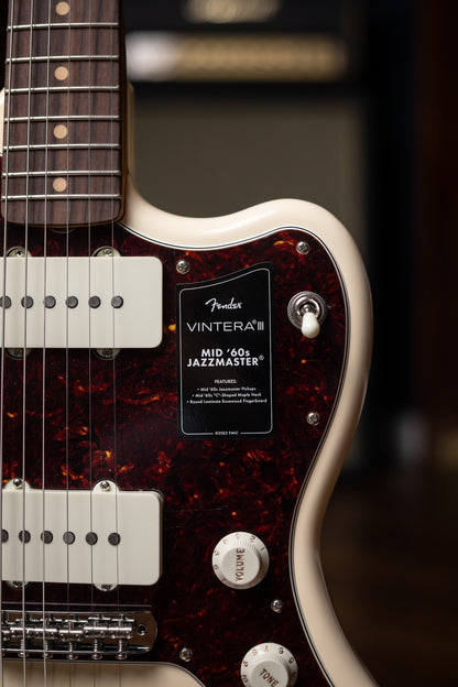 Fender Vintera® III Mid '60s Jazzmaster®, Rosewood Fingerboard Electric Guitar - Olympic White