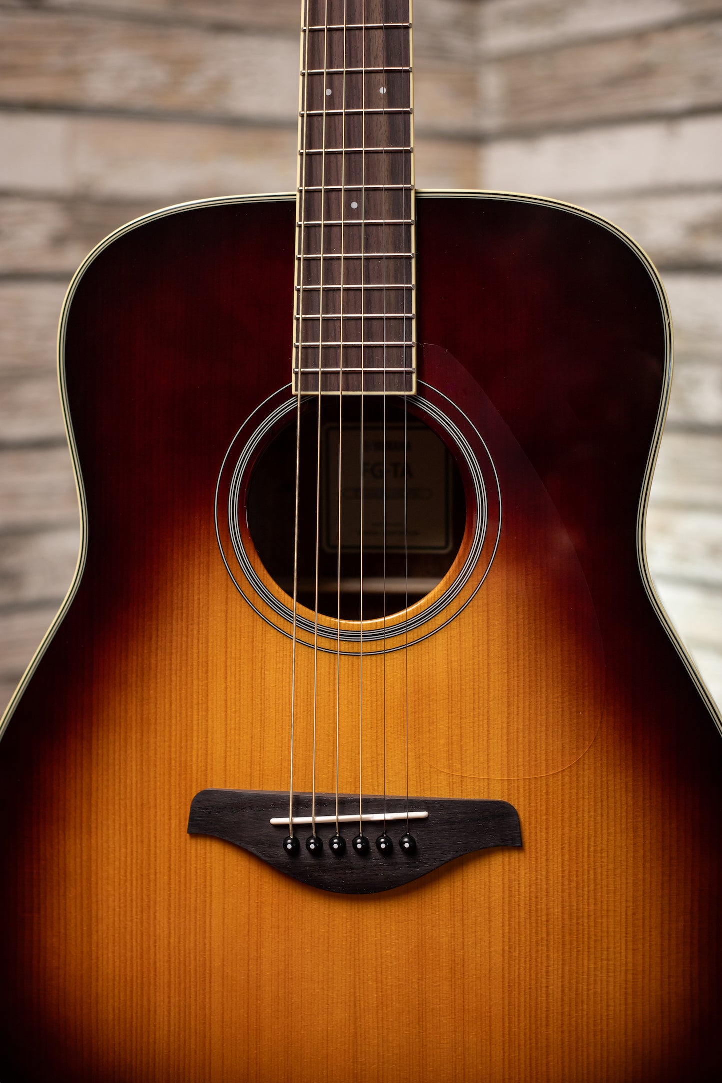 Yamaha FG-TA TransAcoustic Dreadnought Guitar - Brown Sunburst