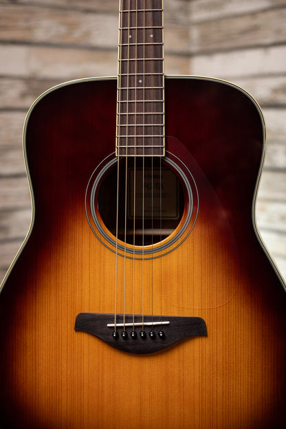 Yamaha FG-TA TransAcoustic Dreadnought Guitar - Brown Sunburst