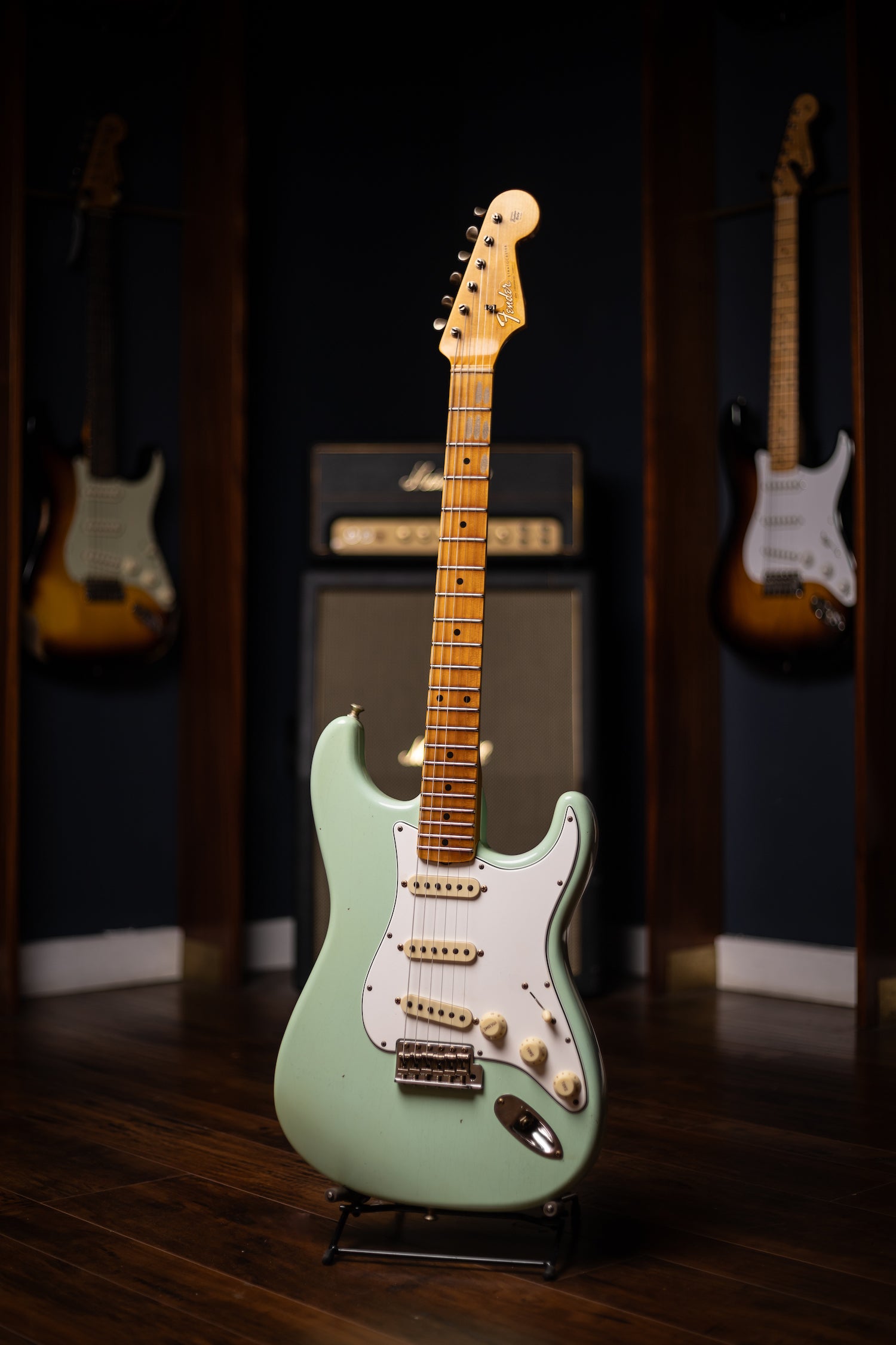 Fender Custom Shop Post Modern Stratocaster Journeyman Relic Electric Guitar - Aged Surf Green