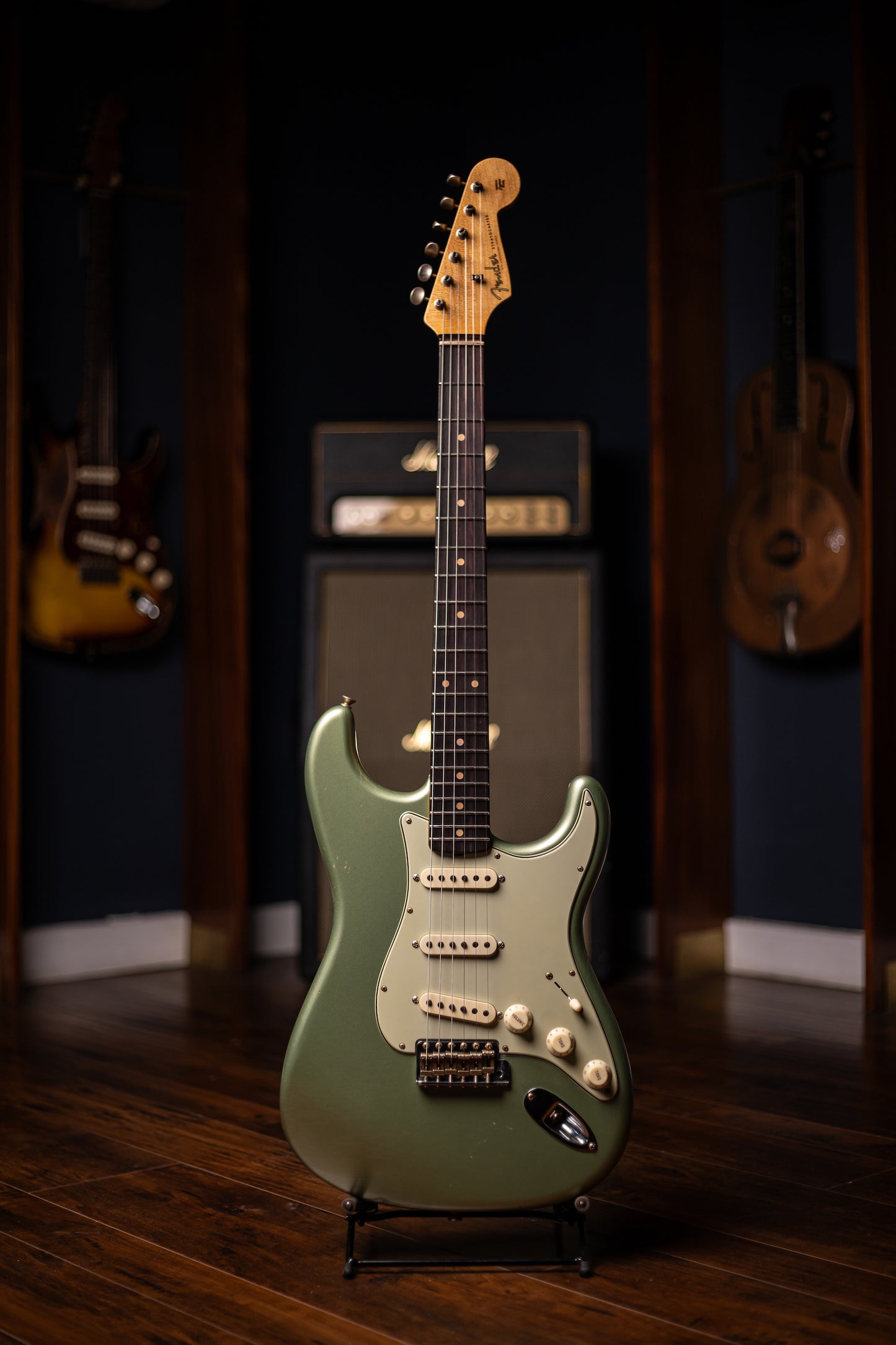 Fender Custom Shop 1959 Journeyman Stratocaster Electric Guitar - Faded Aged Sage Green Metallic