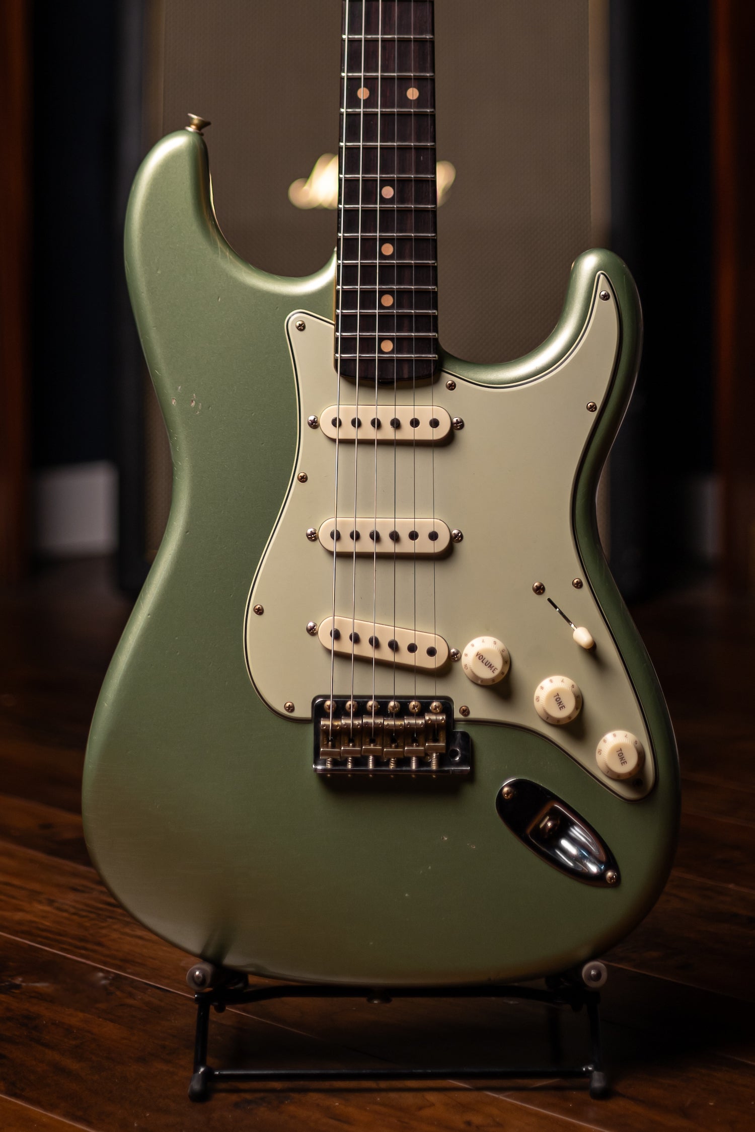 Fender Custom Shop 1959 Journeyman Stratocaster Electric Guitar - Faded Aged Sage Green Metallic