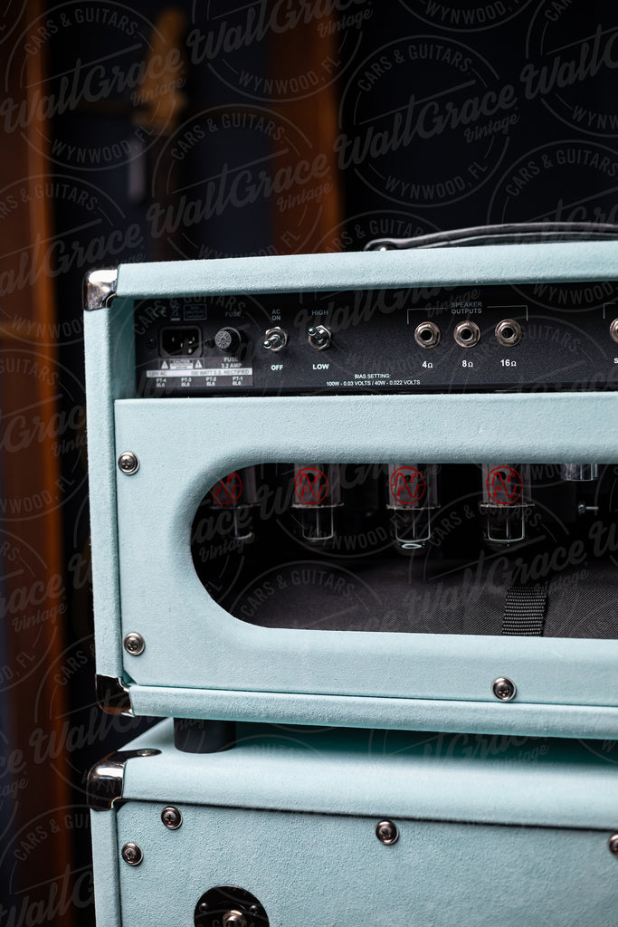 IN STOCK! Two-Rock Traditional Clean 100/50 Watt Tube Head and 12-65B 2x12 Extension Cabinet - Mint Suede, Sparkle Matrix Cloth