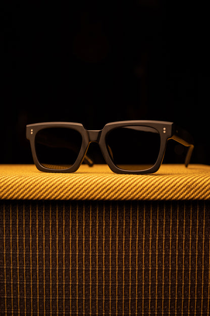 Johann Wolff Sunglasses - Anna in Matte Black w/ Green Polar Lenses