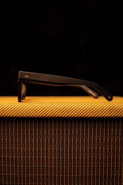 Johann Wolff Sunglasses - Anna in Matte Black w/ Green Polar Lenses