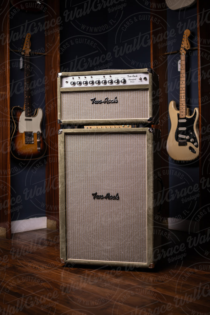 IN STOCK! Two-Rock Traditional Clean 100/50 Watt Tube Head and 12-65B 2x12 Extension Cabinet - Mint Suede, Sparkle Matrix Cloth