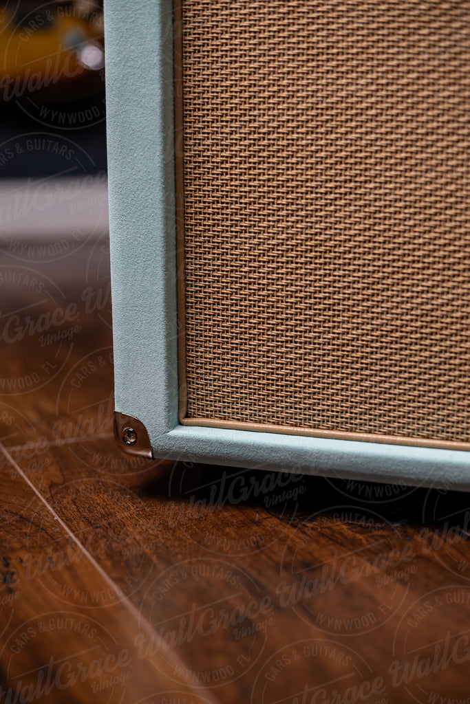 IN STOCK! Two-Rock Studio Signature 35 Watt Tube Head and 12-65B 1x12 Extension Cabinet - Mint Suede, Silver Chassis, Cane Grill, Buckskin Piping, Silver Knobs