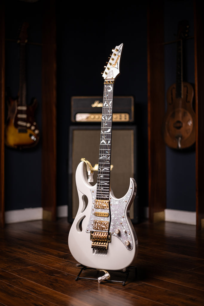Used Ibanez Steve Vai PIA Model Signed by Steve Vai Electric Guitar - White