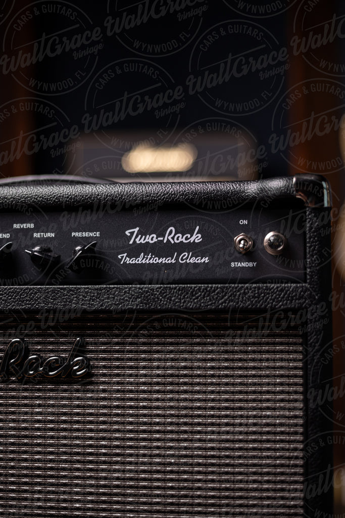 IN STOCK! Two-Rock Traditional Clean 40/20 Watt 1x12” Tube Combo Amp - Black Bronco, Silver Thread Cloth, Black Piping
