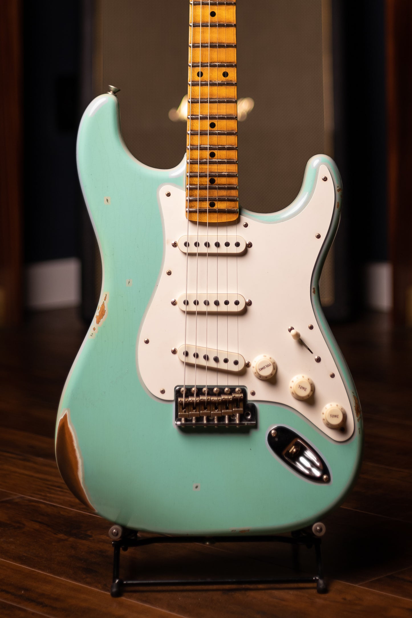 Fender Custom Shop Limited-Edition Fat '50s Stratocaster Relic Electric Guitar - Super Faded Aged Sea Foam Green