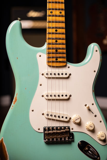 Fender Custom Shop Limited-Edition Fat '50s Stratocaster Relic Electric Guitar - Super Faded Aged Sea Foam Green
