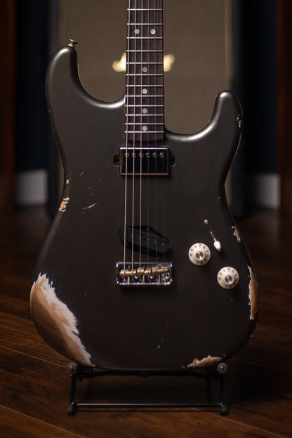 Fender Limited Edition Strat SH Heavy Relic Electric Guitar - Aged Charcoal Frost Metallic