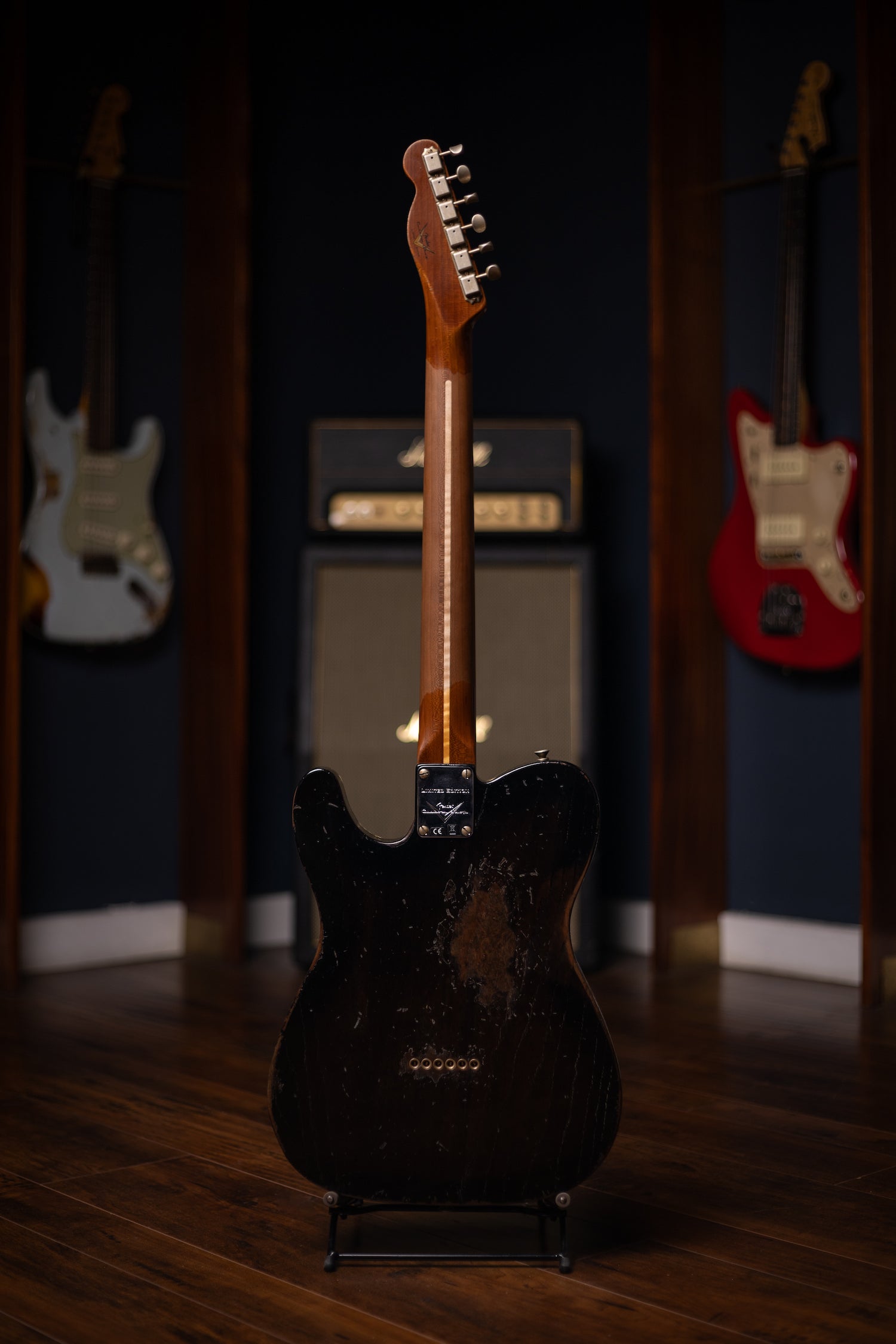 Fender Limited Edition Roasted Reverse '50s Telecaster Heavy Relic, 1-Piece Roasted Quartersawn Maple Neck Electric Guitar - Ebony Transparent