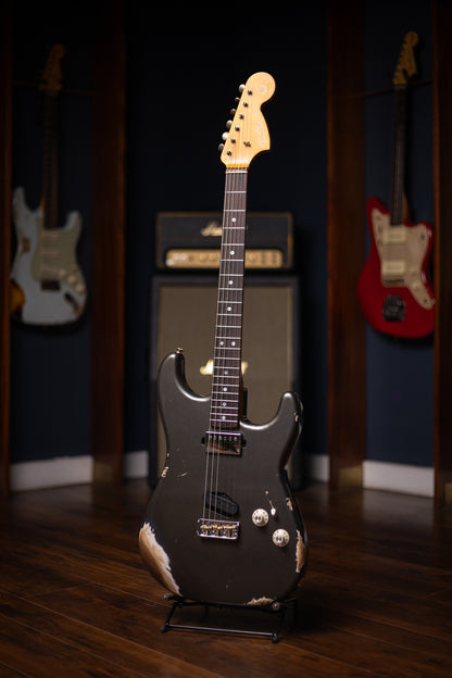Fender Limited Edition Strat SH Heavy Relic Electric Guitar - Aged Charcoal Frost Metallic