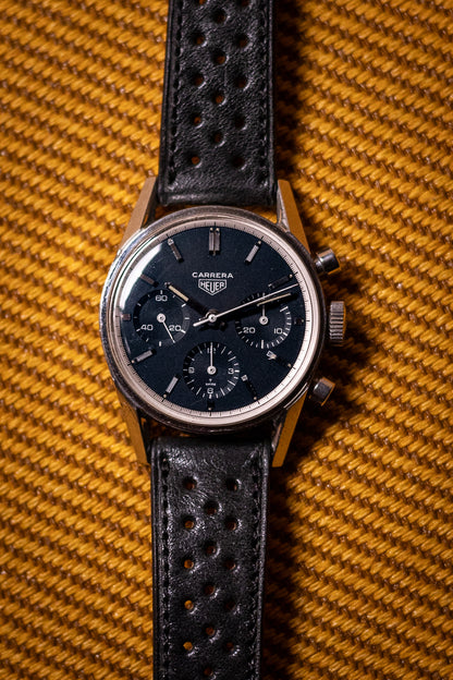 Circa 1960s Heuer Carrera Stainless Steel Wristwatch Ref. 2447N