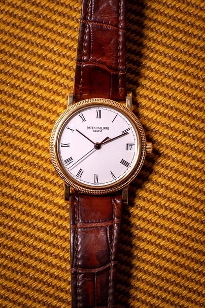 Circa 1998 Patek Philippe Calatrava in Yellow Gold Ref. 3802J w/ Box and Papers