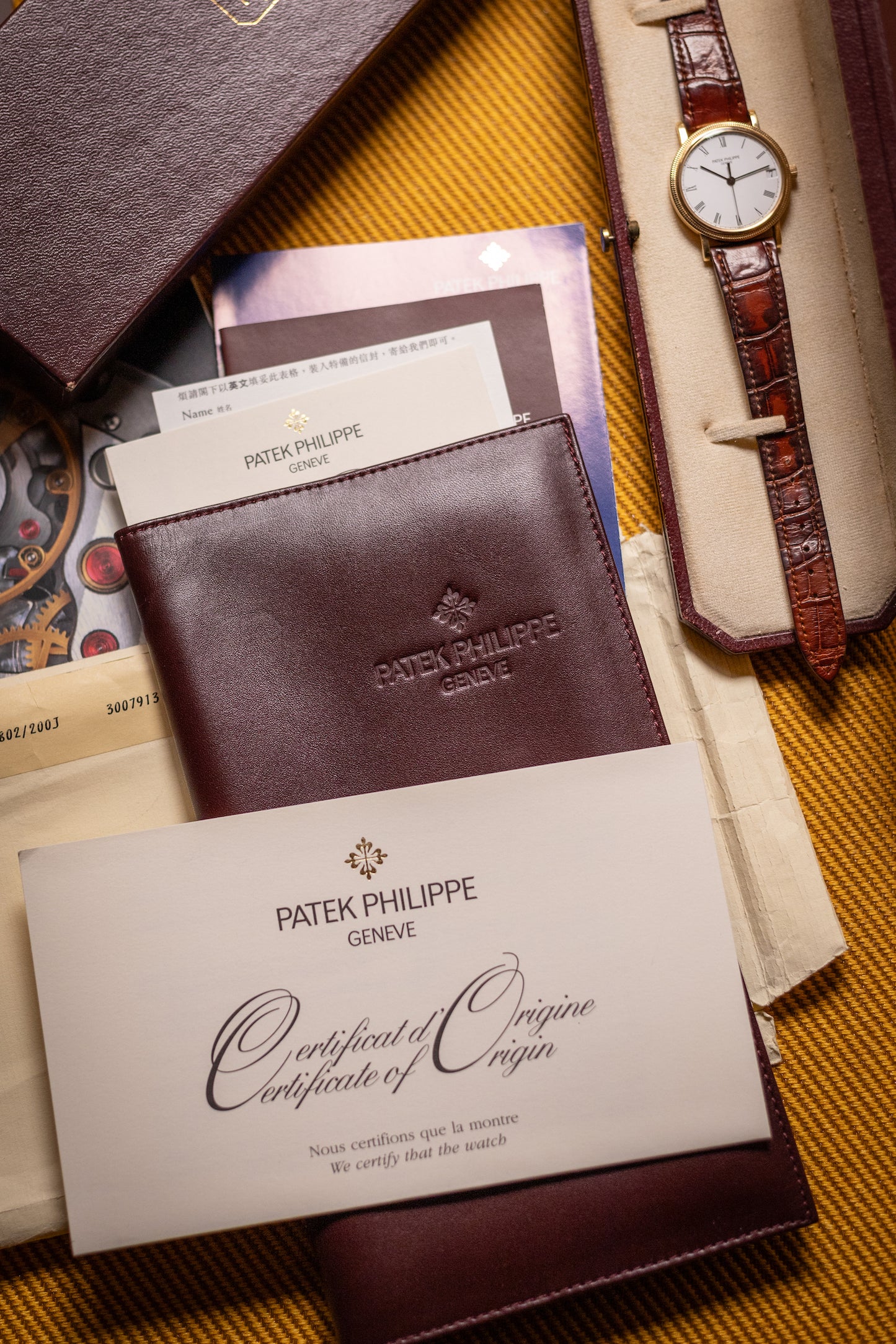 Circa 1998 Patek Philippe Calatrava in Yellow Gold Ref. 3802J w/ Box and Papers