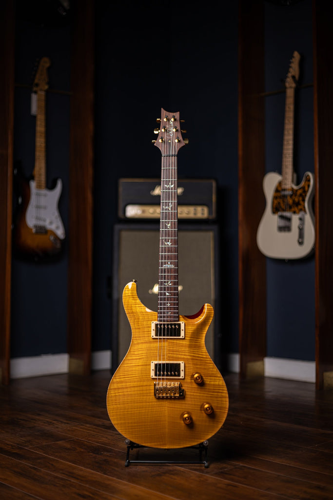 2004 PRS Custom 22 Artist Package Paua Birds Electric Guitar - Vintage Yellow