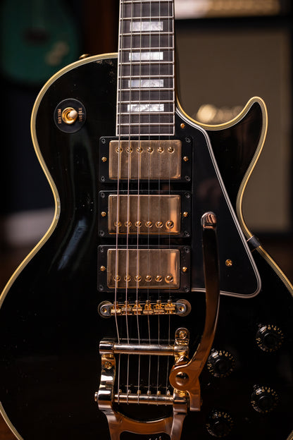 Used 2023 Gibson Custom Shop Murphy Lab 1957 Les Paul Custom Reissue 3-Pickup Bigsby Light Aged Electric Guitar - Ebony