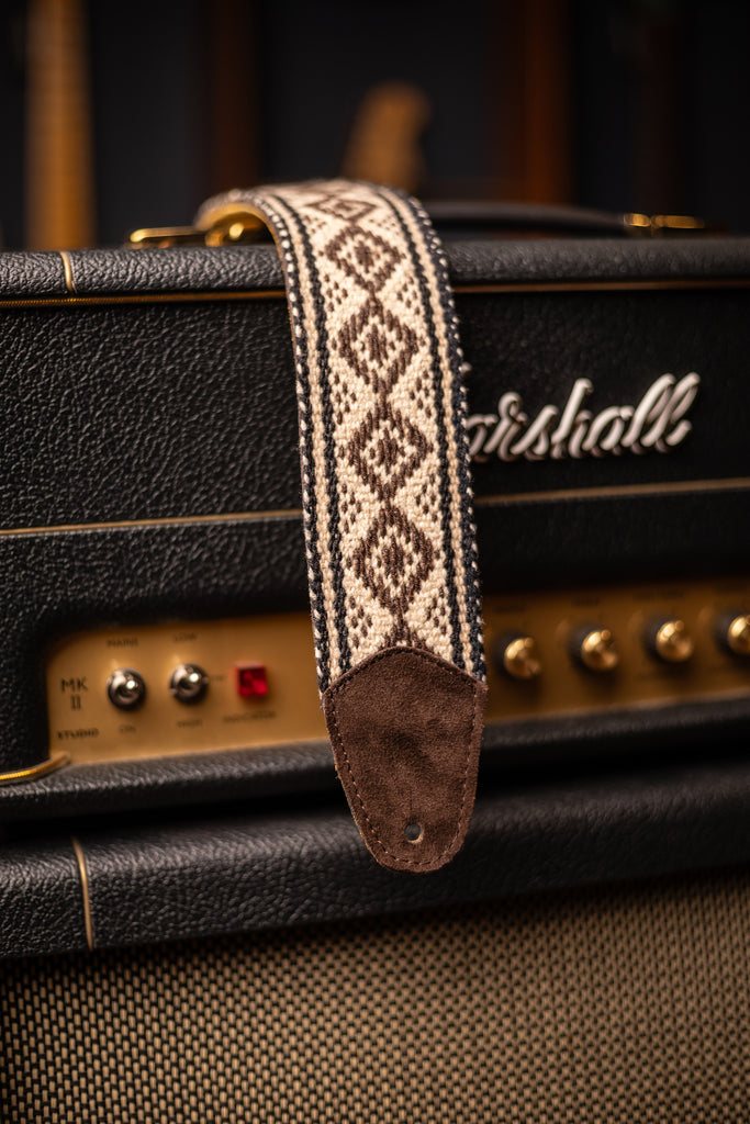 Walt Grace Vintage Wool with Brown Suede Guitar Straps