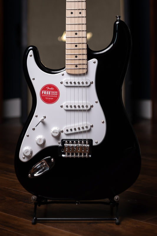 Fender Squier Sonic Stratocaster Left-Handed White Pickguard - Black