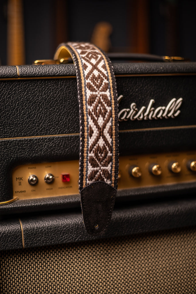 Walt Grace Vintage Wool with Black Suede Guitar Straps