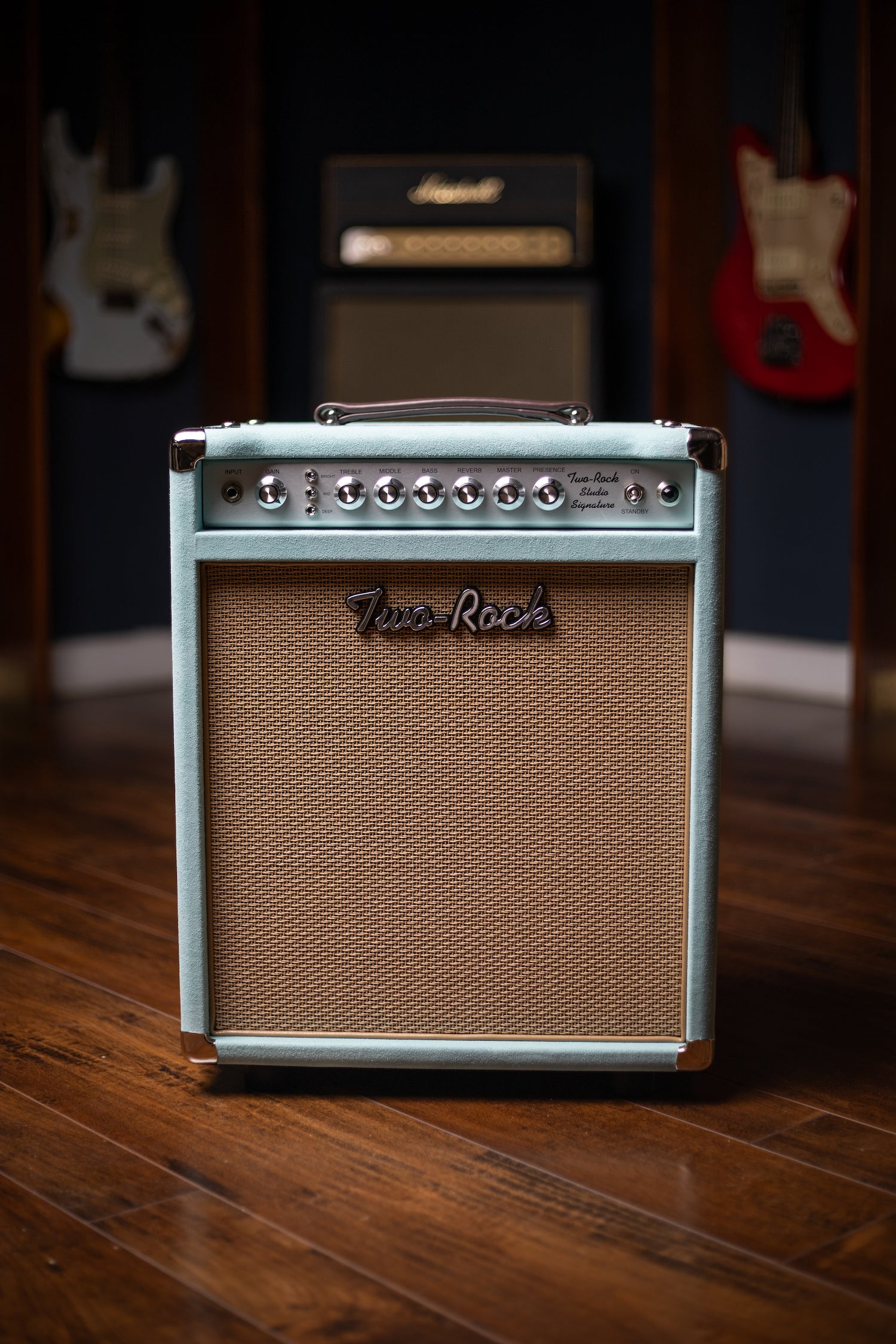 Two-Rock Studio Signature Combo - Silver Anodize, Mint Suede, Cane Cloth, Buckskin Piping, Silver Knobs