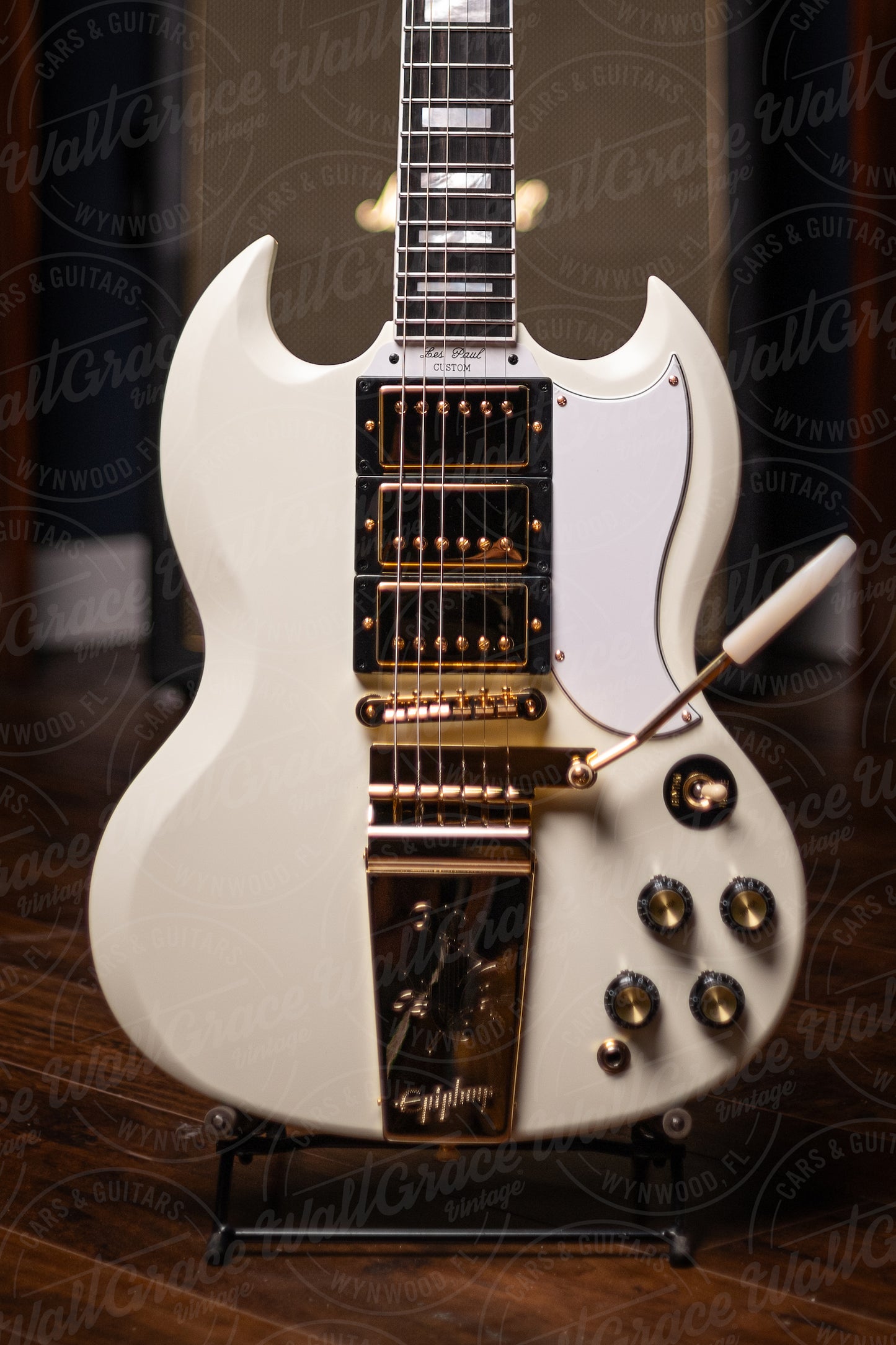 Epiphone 1963 Les Paul SG Custom With Maestro Vibrola Electric Guitar - Classic White