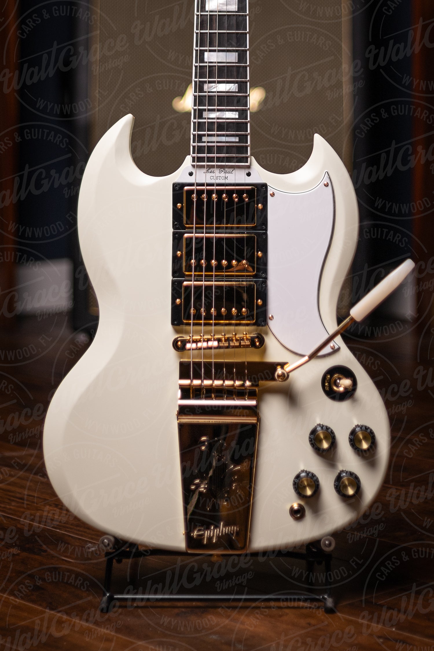 Epiphone 1963 Les Paul SG Custom With Maestro Vibrola Electric Guitar - Classic White