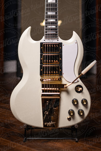 Epiphone 1963 Les Paul SG Custom With Maestro Vibrola Electric Guitar - Classic White