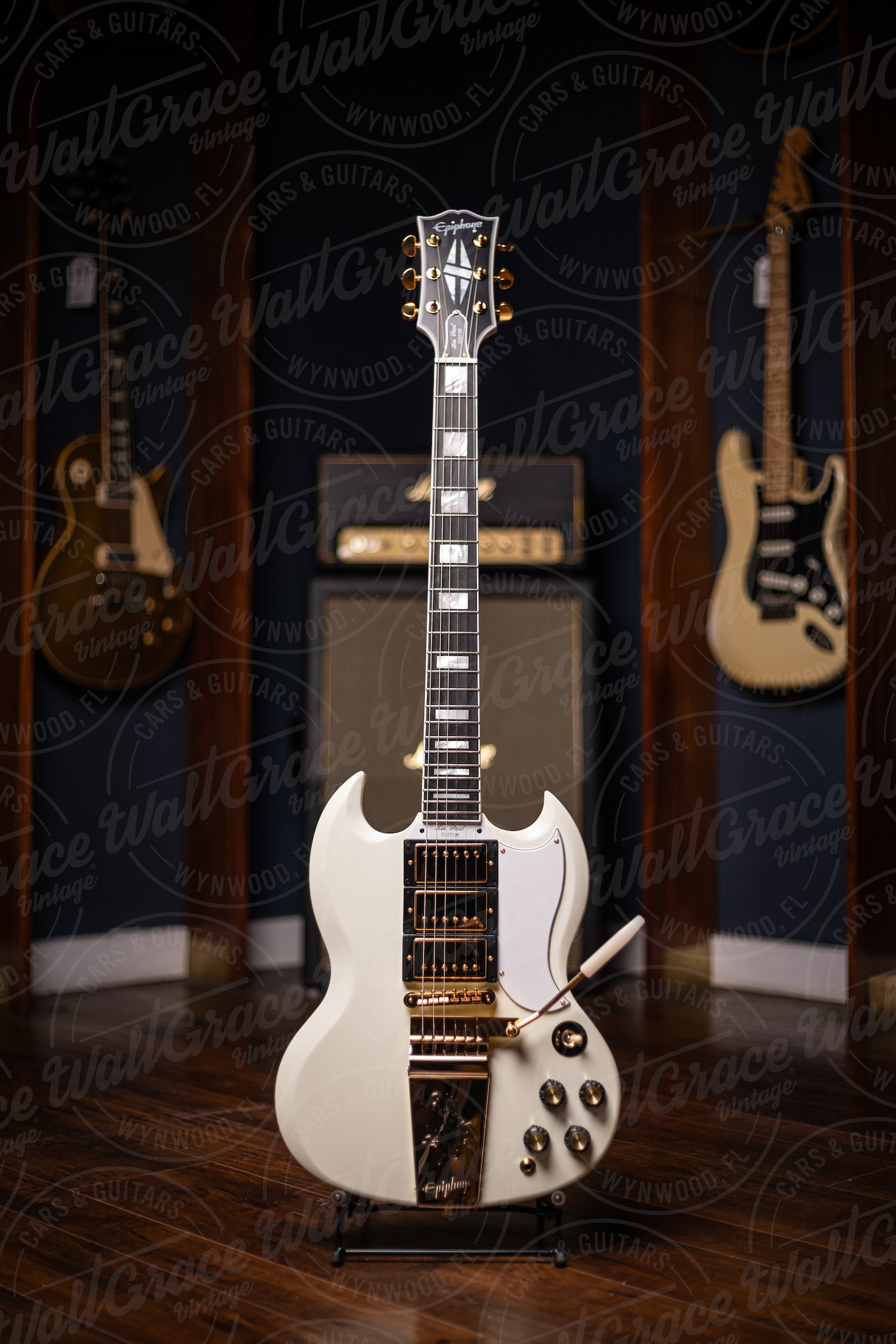 Epiphone 1963 Les Paul SG Custom With Maestro Vibrola Electric Guitar - Classic White