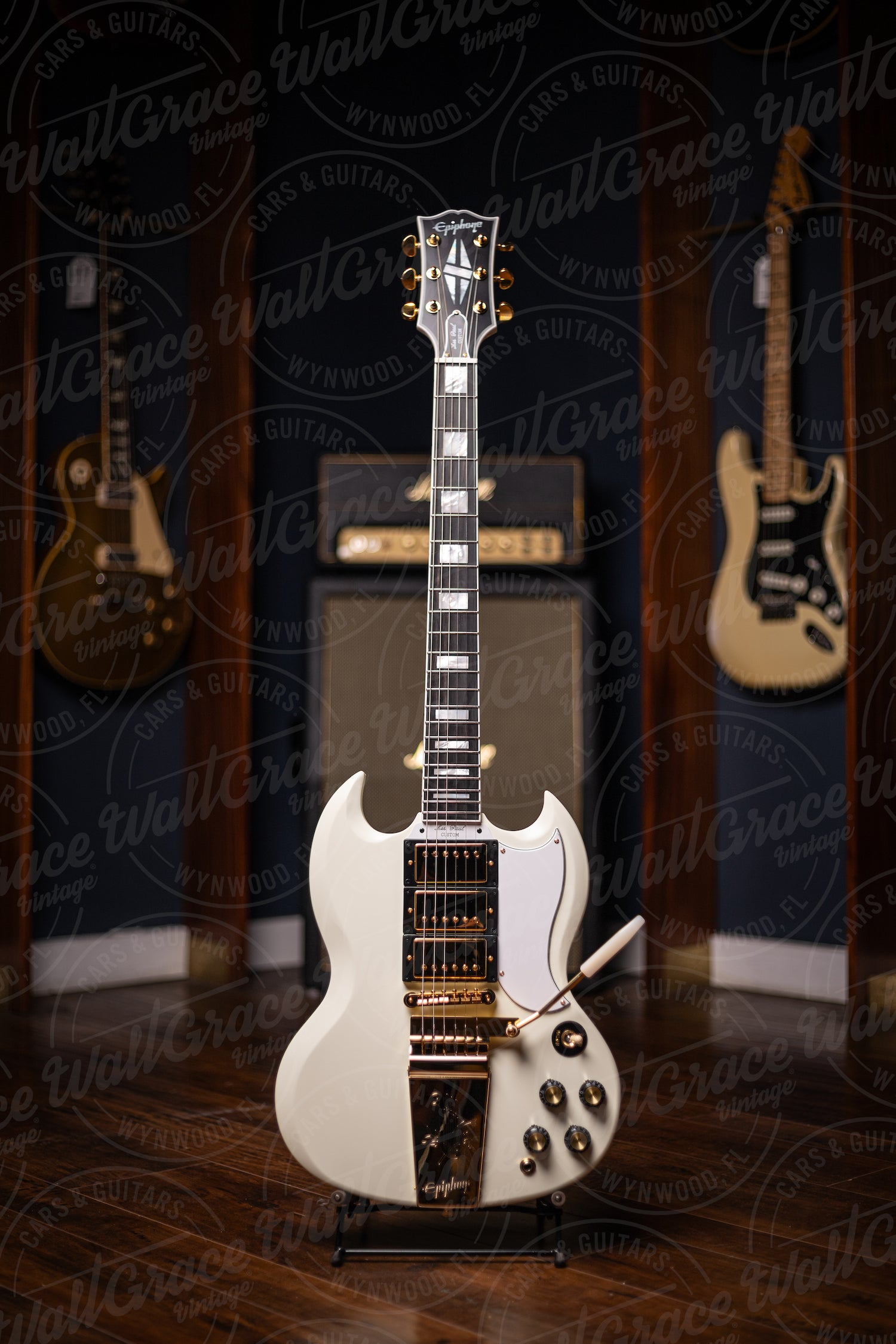 Epiphone 1963 Les Paul SG Custom With Maestro Vibrola Electric Guitar - Classic White