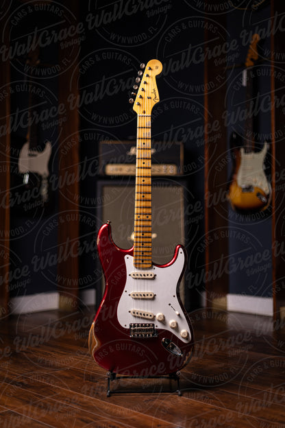 Fender Custom Shop '58 Stratocaster Relic Electric Guitar - Faded Aged Candy Apple Red