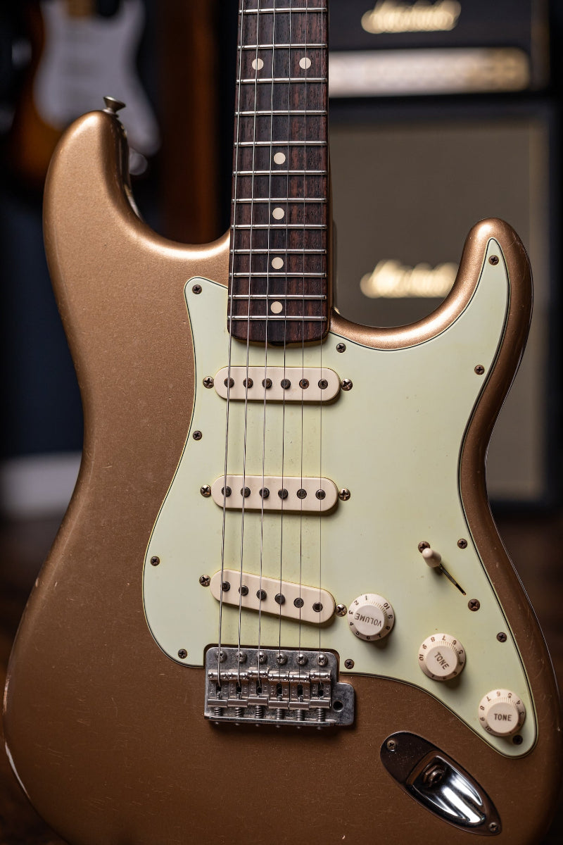 2011 Fender Custom Shop 1960 Stratocaster Relic Electric Guitar - Firemist Gold