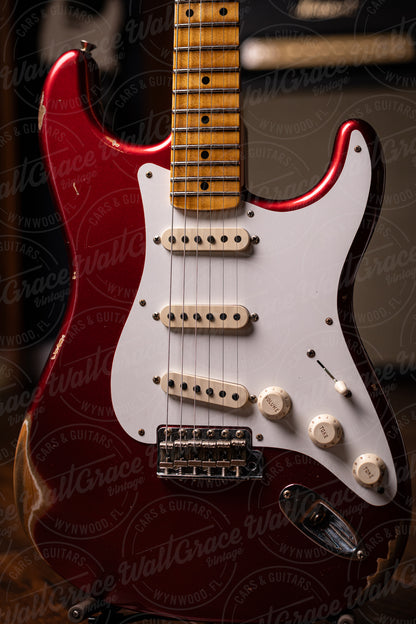 Fender Custom Shop '58 Stratocaster Relic Electric Guitar - Faded Aged Candy Apple Red