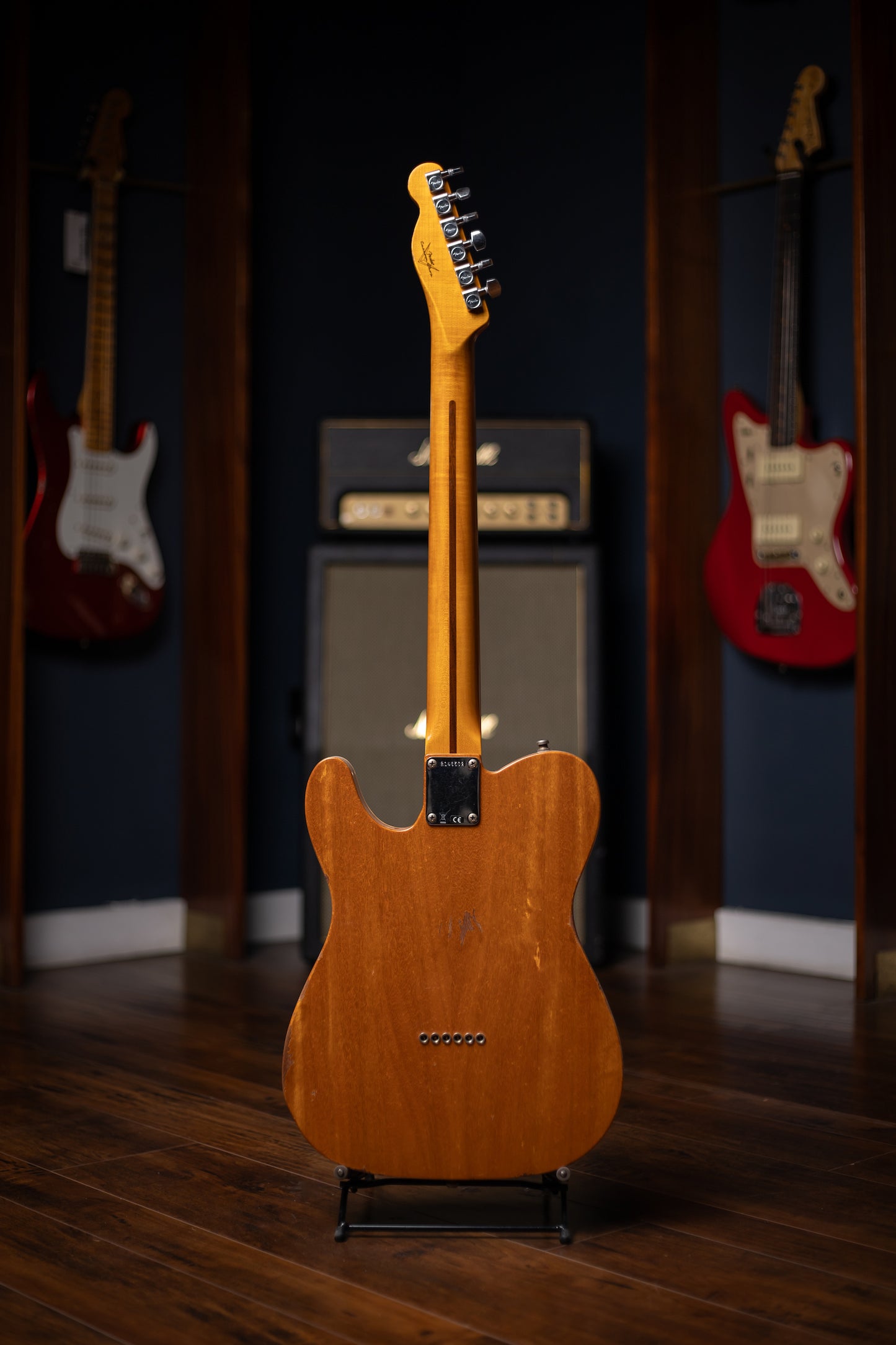 Fender Dual Stack HS Tele Relic Electric Guitar - Orange Sparkle Top with Natural Body