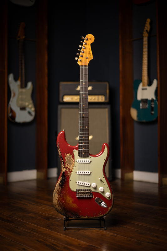 Fender Custom Shop 1961 Stratocaster Super Heavy Relic Electric Guitar - Aged Dakota Red over 3-Color Sunburst