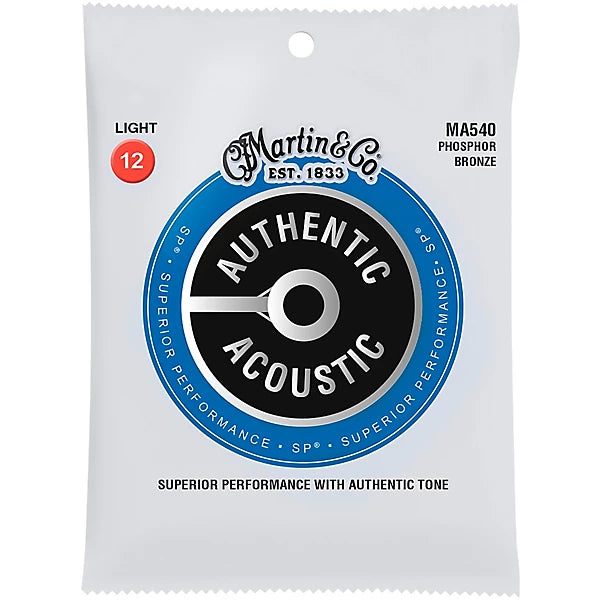 Martin MA540 Authentic Acoustic SP Guitar Strings Phosphor Bronze - Light 12's