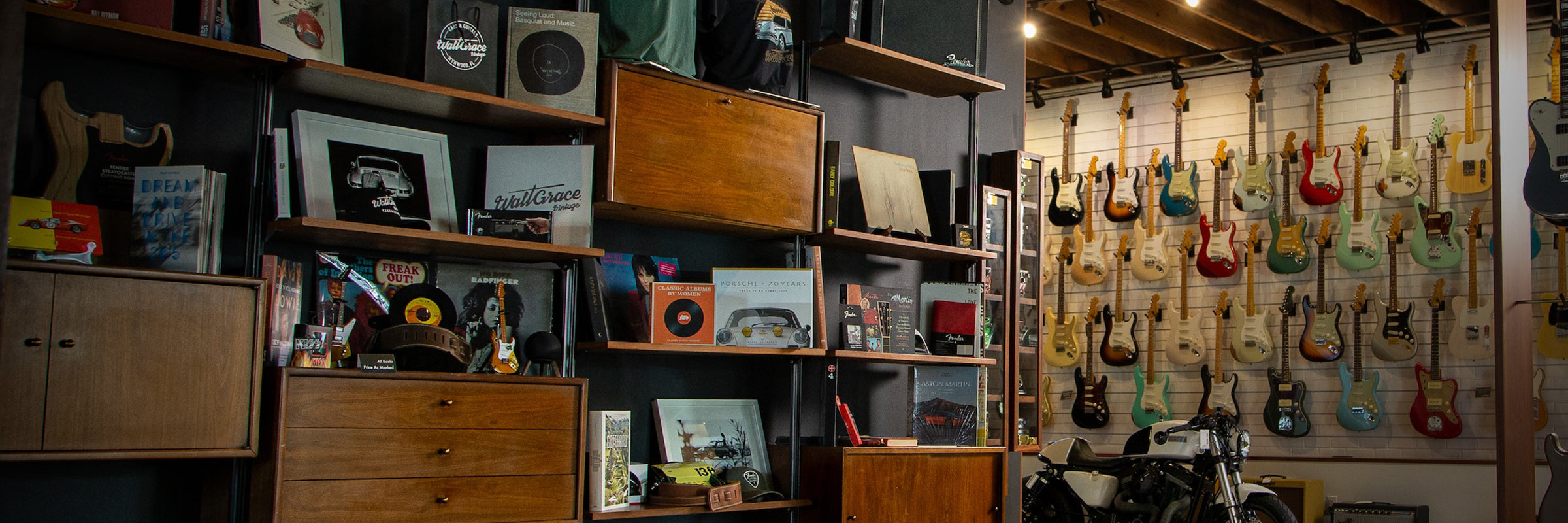 Walt Grace Vintage Boutique and Guitar Wall
