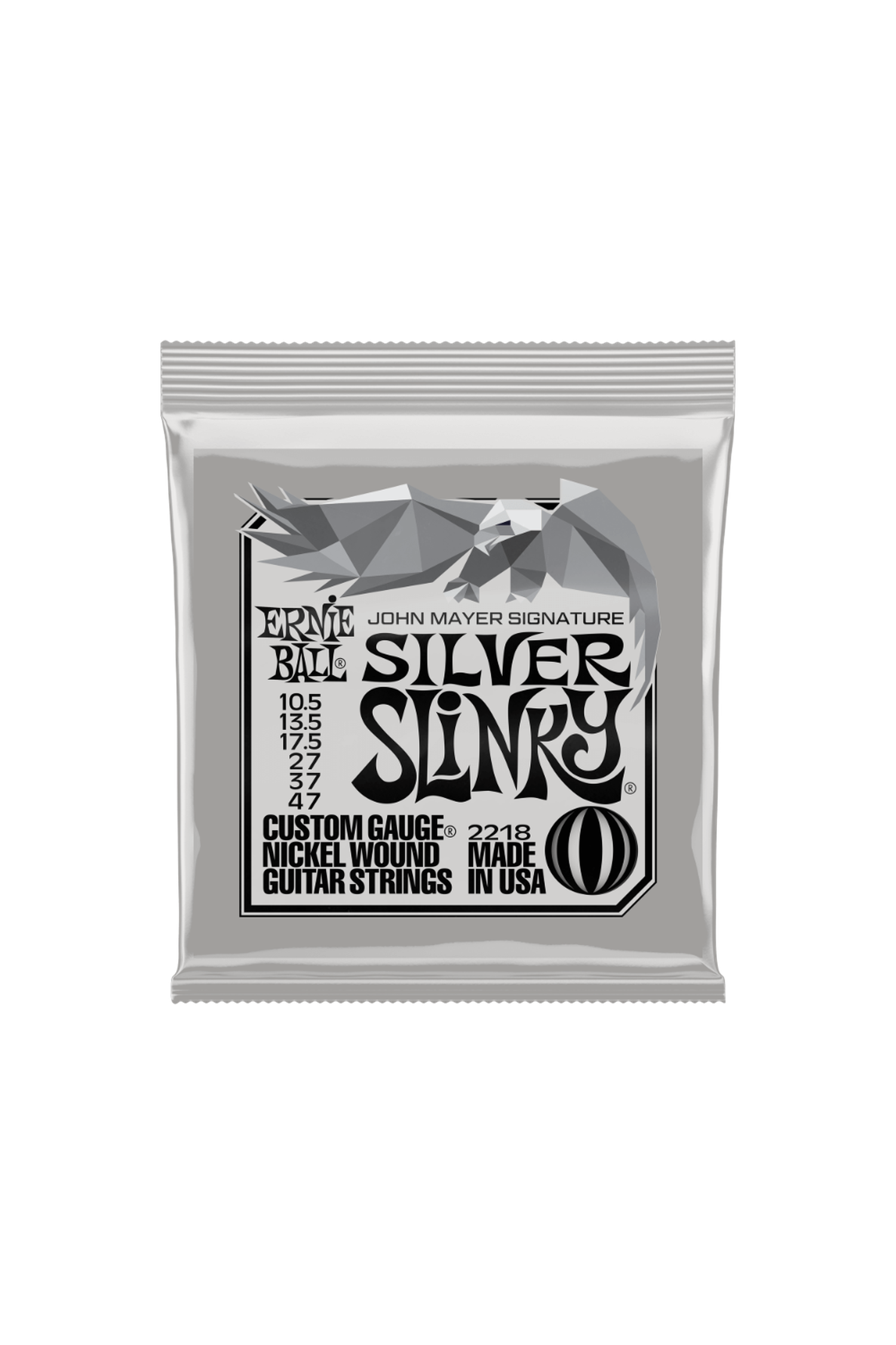 Ernie Ball John Mayer Signature Silver Slinky Nickel Wound Electric Guitar Strings 10.5-47