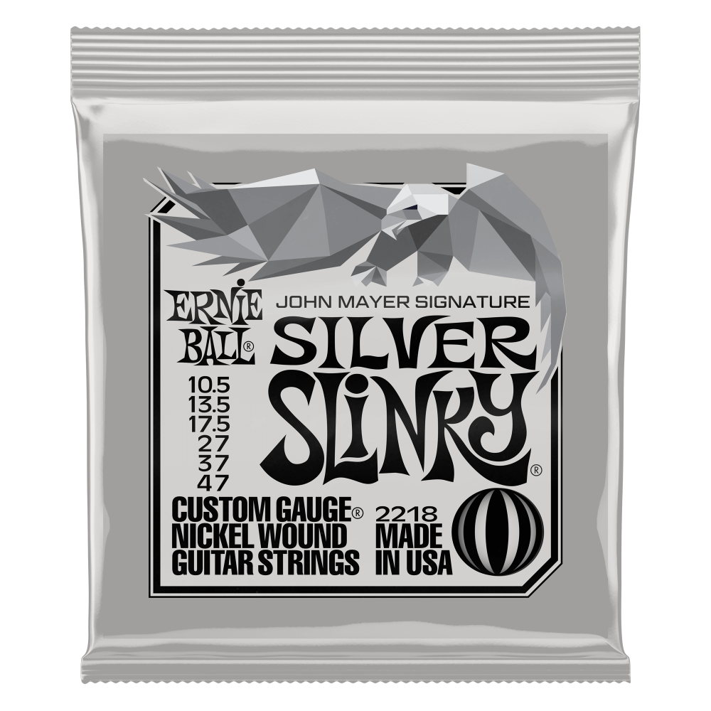 Ernie Ball John Mayer Signature Silver Slinky Nickel Wound Electric Guitar Strings 10.5-47